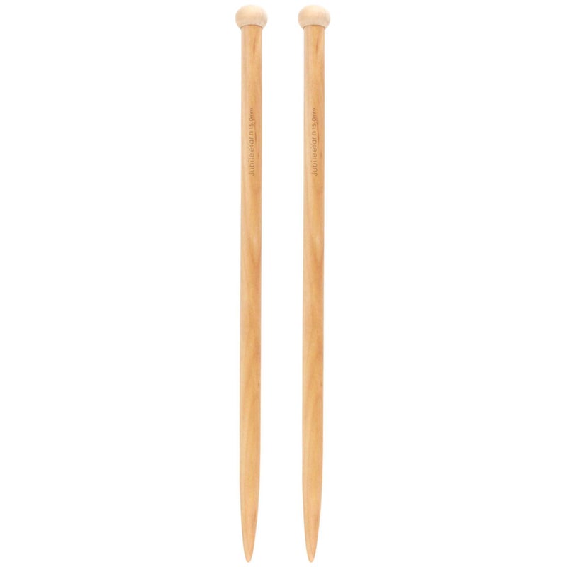 BambooMN JubileeYarn Jumbo Birch Knitting Needles - US 19 (15mm) - 16" Long - 1 Pair - Image 1